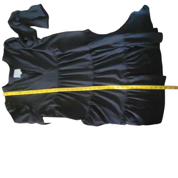 Pomander Place Tuckernuck Crepe Kenzo Little Black Dress Tiered Mini Dress L - Picture 14 of 14